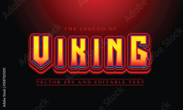 Fototapeta viking with text effect design illustration