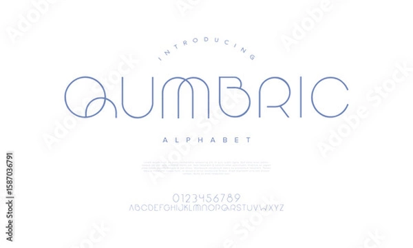 Fototapeta Light geometric sans-serif font with minimal and modern aesthetics for branding