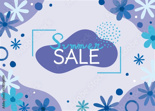 Obraz 夏のセールイベントバナー素材 花柄模様