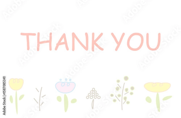 Obraz Thankyouカード　フラワー　ブルー
