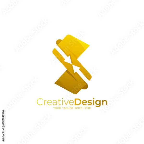 Obraz Abstract Letter S logo with arrow design technology