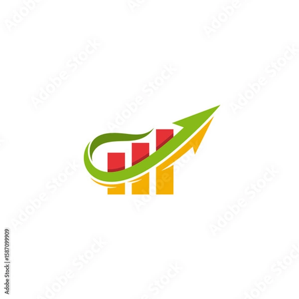 Obraz Arrow logo with finance design template, business design