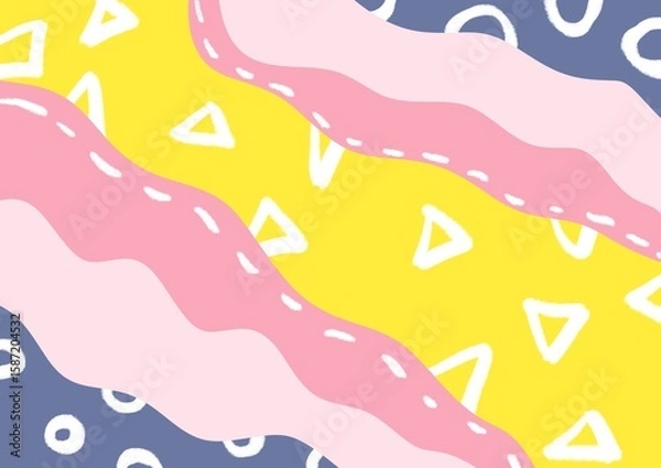 Fototapeta seamless pattern with pink and yellow splashes