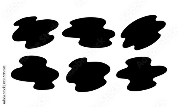 Obraz 黒の液体シェイプのセット