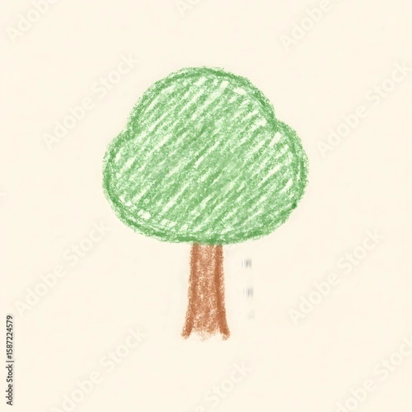 Fototapeta green tree on a white background