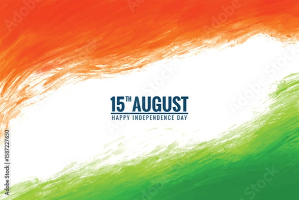 Obraz Beautiful tricolor indian flag theme watercolor texture design for independence day