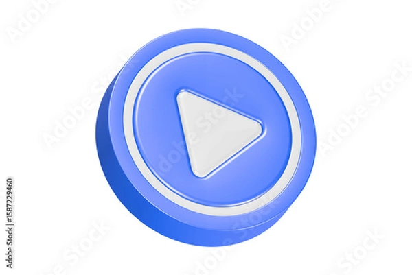 Fototapeta play media button icon symbol 3d rendering