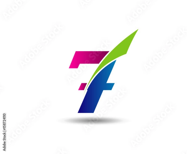 Fototapeta Number 7 logo. Vector logotype design.
