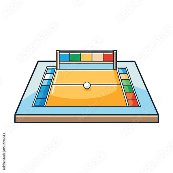 Fototapeta Colorful game board with ball and score markers board game playing