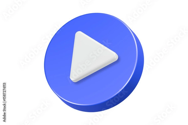 Fototapeta play media button icon symbol 3d rendering