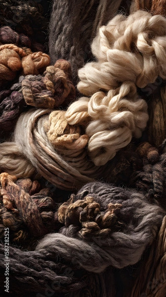 Obraz Intricate Woolen Tapestry: A Warm Embrace of Textures in Earthy Harmony