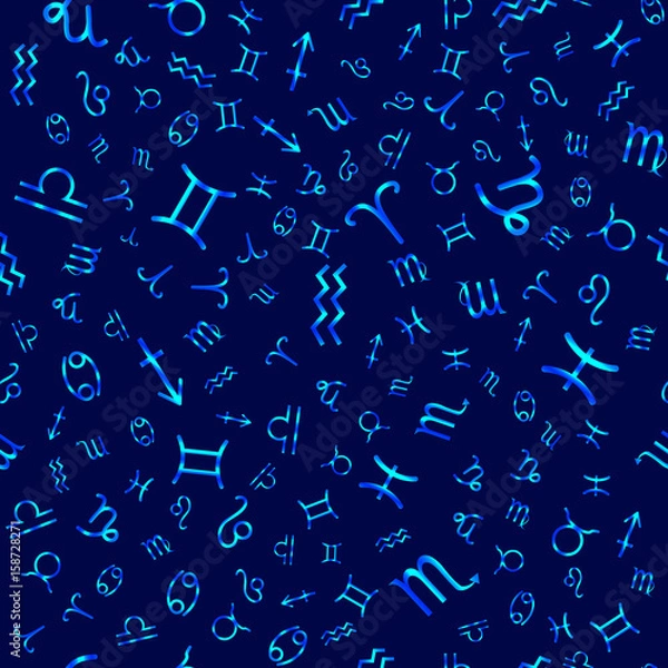 Fototapeta Seamless pattern with zodiac signs