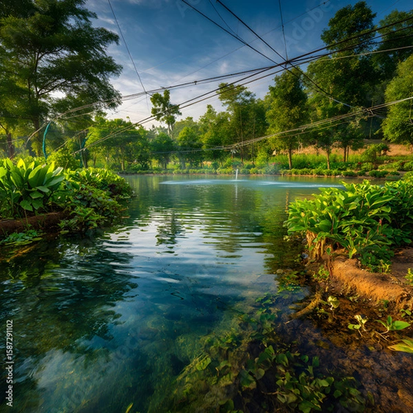 Obraz Harmony in Nature: Sustainable Water Practices in Pristine Environments