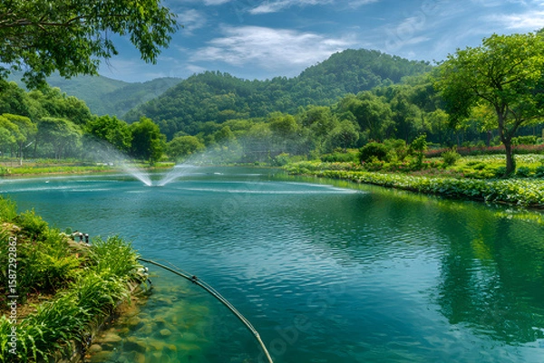 Obraz Harmony in Nature: Sustainable Water Practices in Pristine Environments