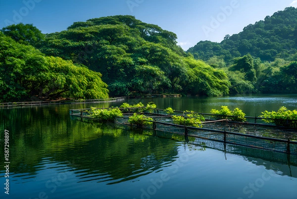 Obraz Harmony in Nature: Sustainable Water Practices in Pristine Environments