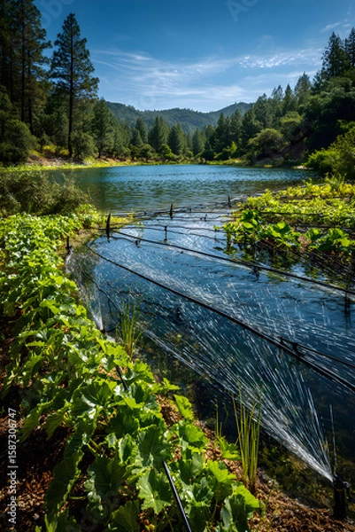 Obraz Harmony in Nature: Sustainable Water Practices in Pristine Environments