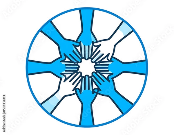 Obraz Unity Illustration: Hands in a Circle