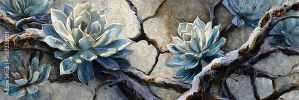Obraz Symphony of Succulent Survival in Abstract Xerophyte Landscape