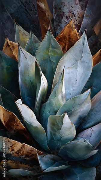 Obraz Symphony of Succulent Survival in Abstract Xerophyte Landscape