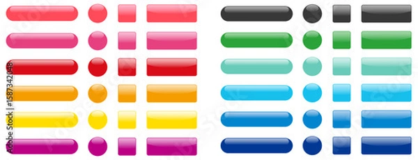 Obraz 光沢・webボタンアイコンのセット