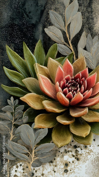 Obraz Symphony of Succulent Survival in Abstract Xerophyte Landscape