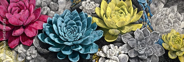 Obraz Symphony of Succulent Survival in Abstract Xerophyte Landscape