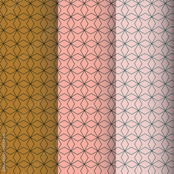 Fototapeta seamless pattern with red and white tiles