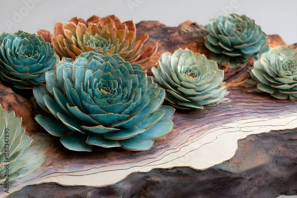 Obraz Symphony of Succulent Survival in Abstract Xerophyte Landscape