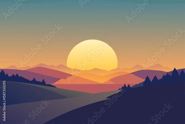 Obraz sunrise in mountains