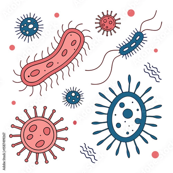 Obraz Germs  AI Vector for Educational & Scientific Design