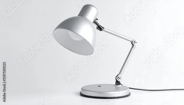 Fototapeta Modern silver desk lamp