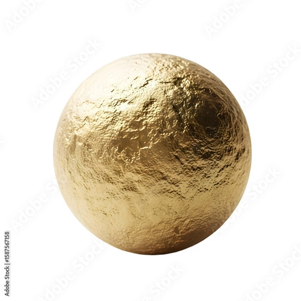 Fototapeta Textured golden sphere against black background