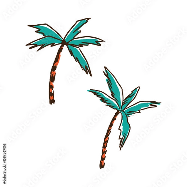 Obraz Palm tree asset design graphic