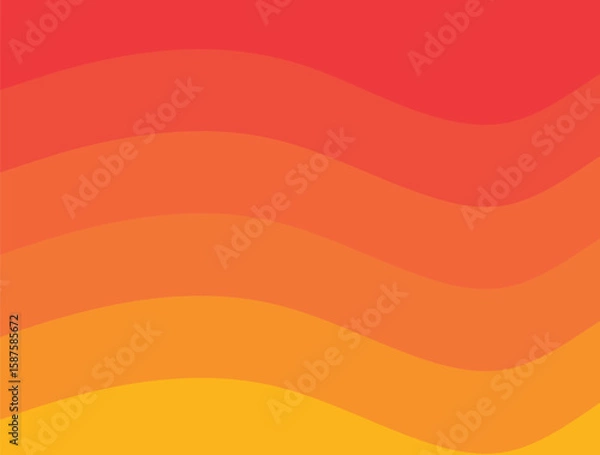 Fototapeta A digital illustration featuring wavy, horizontal bands of color transitioning from one color to another colors