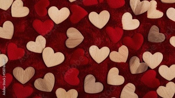 Fototapeta Heart pattern backgrounds design for valentine