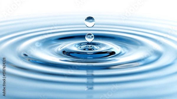 Obraz blue water drop. Generative AI