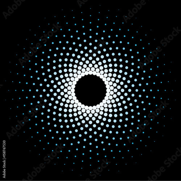 Fototapeta Halftone circle frame vector design element.
