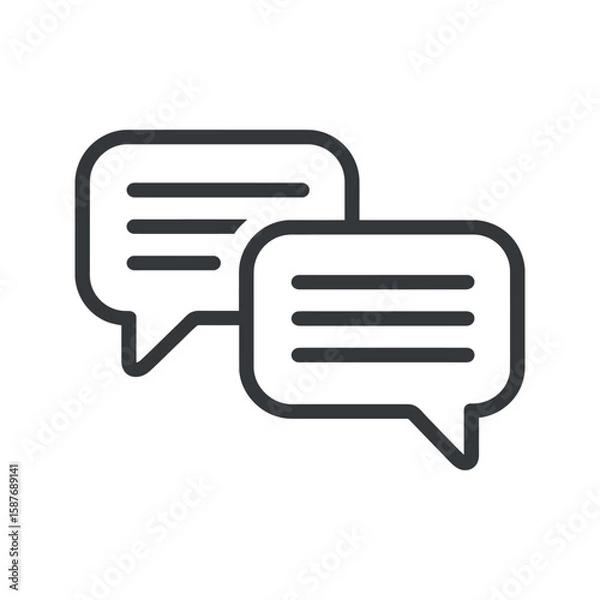 Fototapeta Simple Chat icon on white background. Speech bubbles