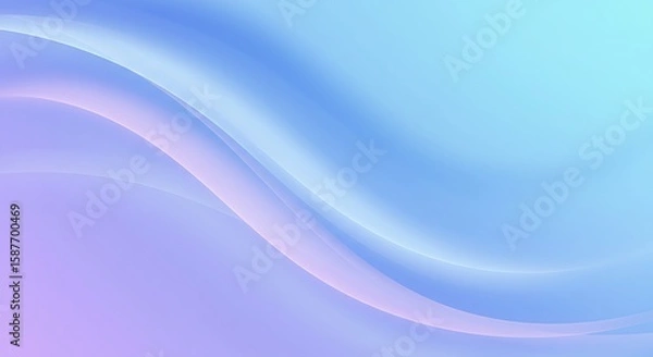 Fototapeta Abstract flowing pastel waves in soft blue shades creating a soothing, elegant, and modern artistic background, perfect for digital design, branding, wallpapers, posters, or web visuals