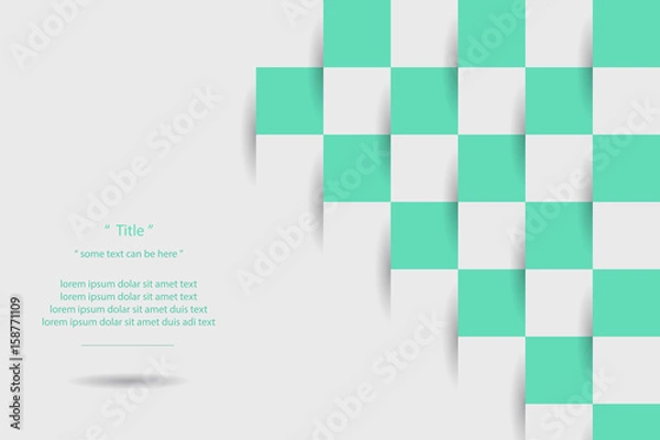 Fototapeta Green Blue geometric square with shadow texture. Vector background EPS10. Illustration of abstract texture with squares. Pattern design for banner, poster, flyer, cover, brochure.