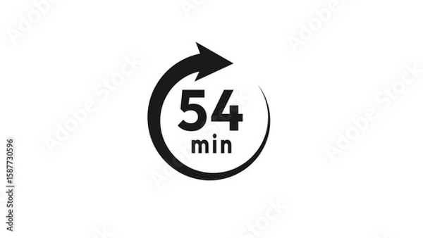 Obraz 54 minutes countdown timer clock illustration.