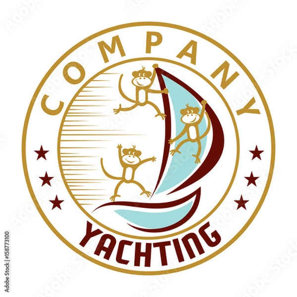 Obraz Monkey and yacht logo