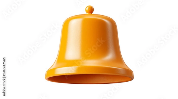 Fototapeta Classic bell on vibrant white background, a study in simplicity and sound 