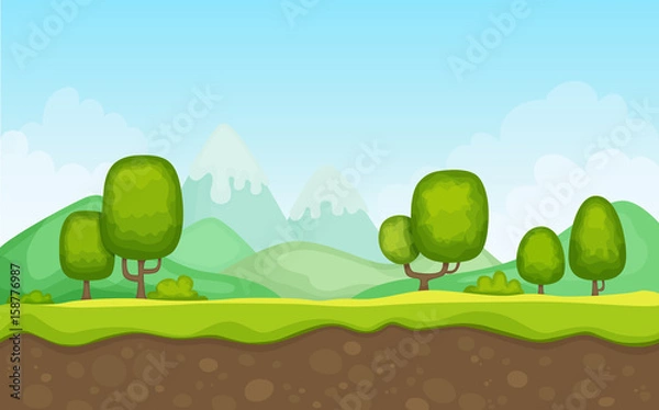 Obraz Cartoon Landscape Background