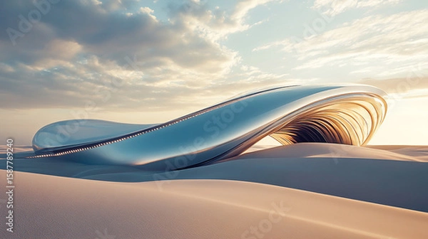 Fototapeta a futuristic minimalism endless desert