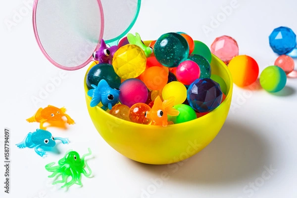 Obraz スーパーボールすくいと金魚のおもちゃ