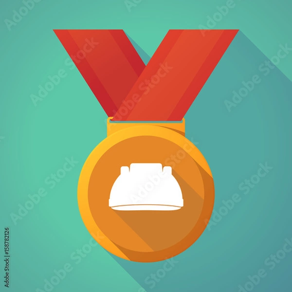 Obraz Long shadow medal with a work helmet