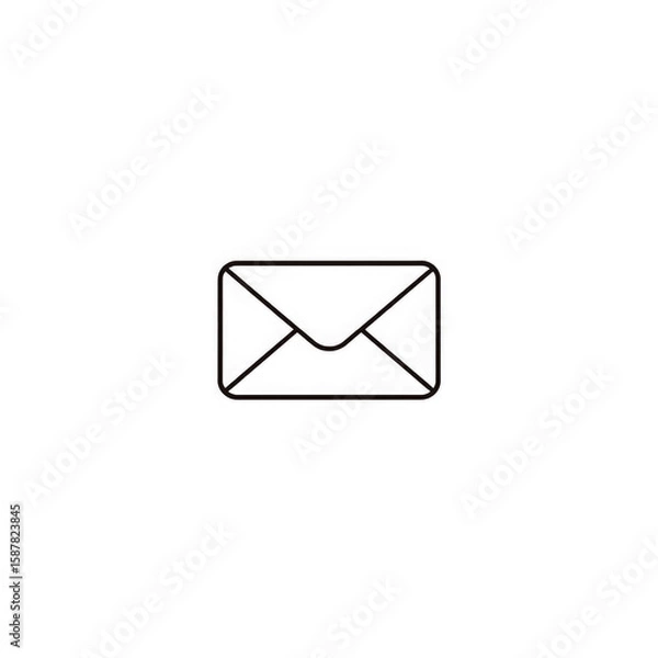 Obraz Line art mail icon with transparent background PNG and JPEG image for your business