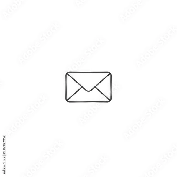 Obraz Line art mail icon with transparent background PNG and JPEG image for your business