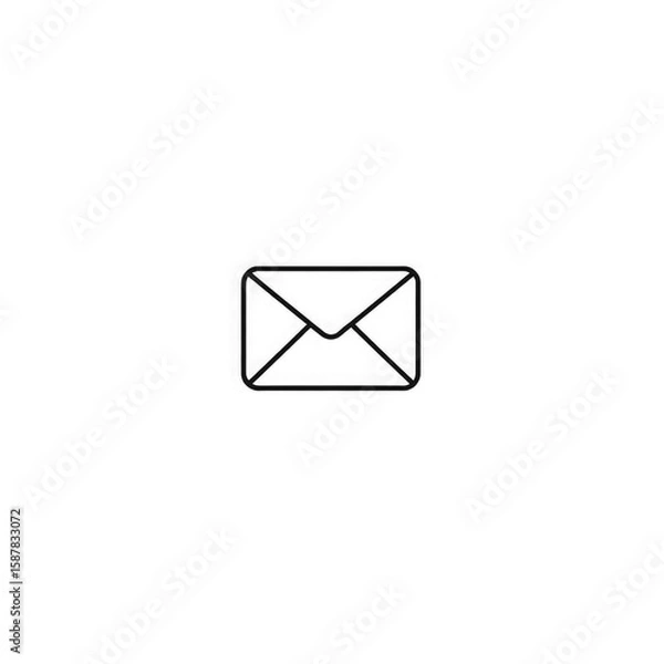 Obraz Line art mail icon with transparent background PNG and JPEG image for your business